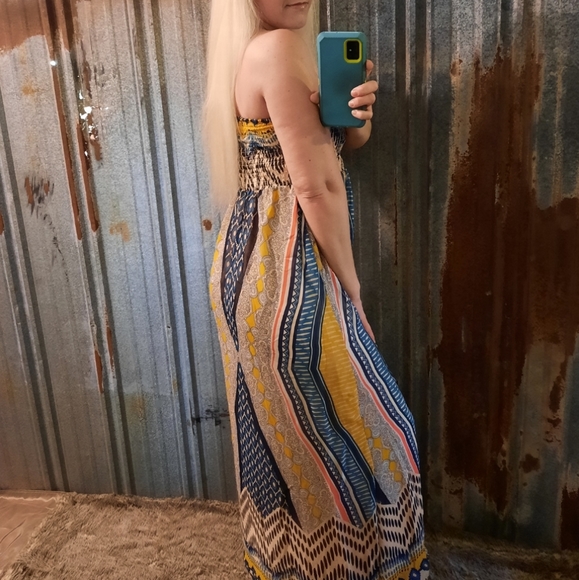 Bold Print Bandeau Maxi Dress - Picture 7 of 12